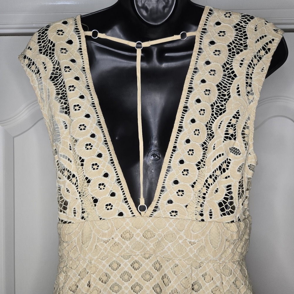 Free People Dress One Million Lovers Lace Mini Dress Size 4 Side Zip Sleeveless - Picture 4 of 12